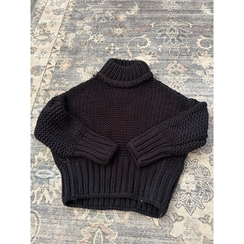 Free People Chunky Black Sweater My Only Sunshine